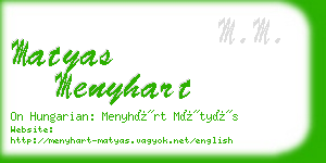 matyas menyhart business card